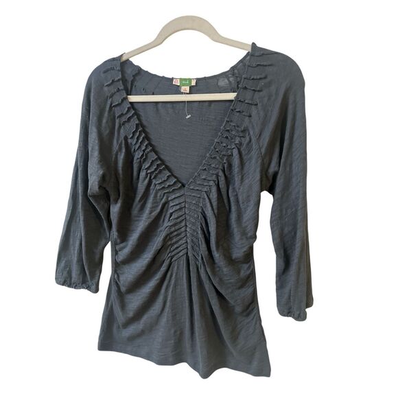 Anthropologie top by Ett Tais charcoal  gray sz Medium - Picture 1 of 3